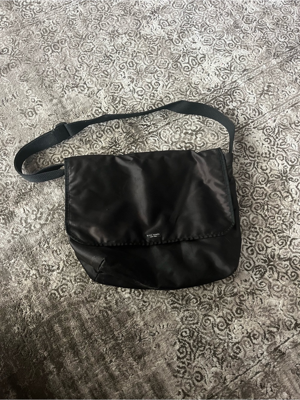 kate spade Black Nylon Messenger Bag large